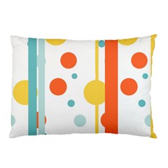 Stripes Dots Line Circle Vertical Yellow Red Blue Polka Pillow Case by Mariart