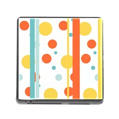 Stripes Dots Line Circle Vertical Yellow Red Blue Polka Memory Card Reader (square) by Mariart