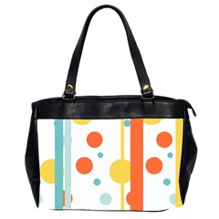 Stripes Dots Line Circle Vertical Yellow Red Blue Polka Office Handbags (2 Sides)  by Mariart