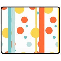 Stripes Dots Line Circle Vertical Yellow Red Blue Polka Fleece Blanket (medium)  by Mariart