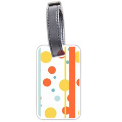 Stripes Dots Line Circle Vertical Yellow Red Blue Polka Luggage Tags (one Side)  by Mariart