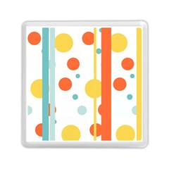 Stripes Dots Line Circle Vertical Yellow Red Blue Polka Memory Card Reader (square)  by Mariart