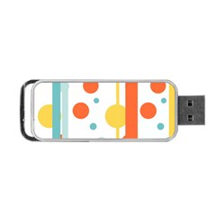 Stripes Dots Line Circle Vertical Yellow Red Blue Polka Portable Usb Flash (one Side)