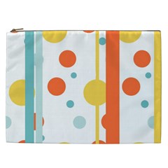 Stripes Dots Line Circle Vertical Yellow Red Blue Polka Cosmetic Bag (xxl)  by Mariart