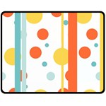 Stripes Dots Line Circle Vertical Yellow Red Blue Polka Double Sided Fleece Blanket (Medium)  58.8 x47.4  Blanket Front