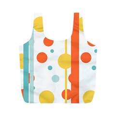 Stripes Dots Line Circle Vertical Yellow Red Blue Polka Full Print Recycle Bags (m)  by Mariart