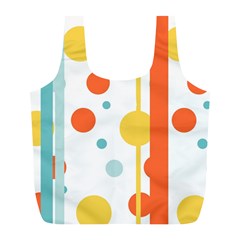 Stripes Dots Line Circle Vertical Yellow Red Blue Polka Full Print Recycle Bags (l)  by Mariart