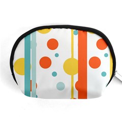 Stripes Dots Line Circle Vertical Yellow Red Blue Polka Accessory Pouches (medium)  by Mariart