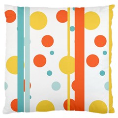 Stripes Dots Line Circle Vertical Yellow Red Blue Polka Standard Flano Cushion Case (one Side) by Mariart