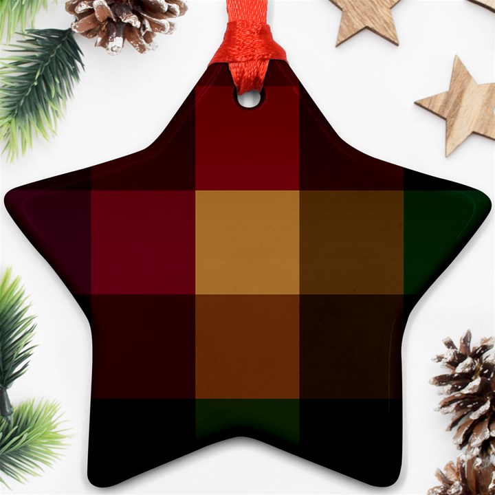 Stripes Plaid Color Ornament (Star)