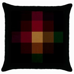 Stripes Plaid Color Throw Pillow Case (black)