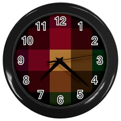 Stripes Plaid Color Wall Clocks (black) by Mariart