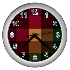 Stripes Plaid Color Wall Clocks (silver)  by Mariart