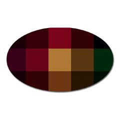 Stripes Plaid Color Oval Magnet by Mariart