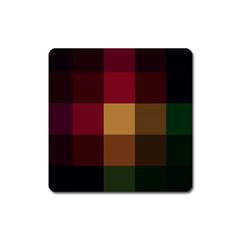 Stripes Plaid Color Square Magnet by Mariart