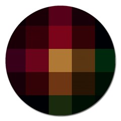 Stripes Plaid Color Magnet 5  (round) by Mariart