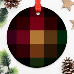 Stripes Plaid Color Round Ornament (two Sides) by Mariart