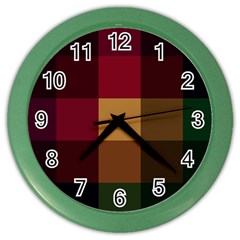 Stripes Plaid Color Color Wall Clocks by Mariart