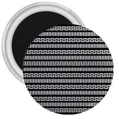 Tribal Stripes Black White 3  Magnets by Mariart