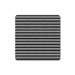 Tribal Stripes Black White Square Magnet by Mariart