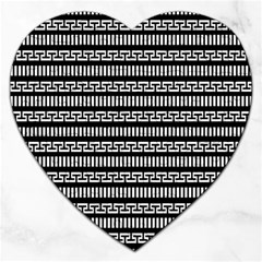 Tribal Stripes Black White Jigsaw Puzzle (heart) by Mariart