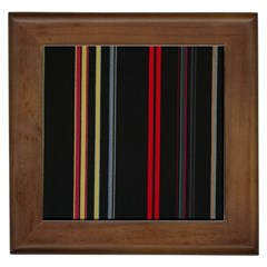 Stripes Line Black Red Framed Tiles by Mariart