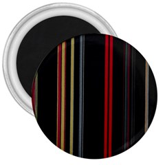 Stripes Line Black Red 3  Magnets by Mariart