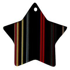 Stripes Line Black Red Star Ornament (two Sides)