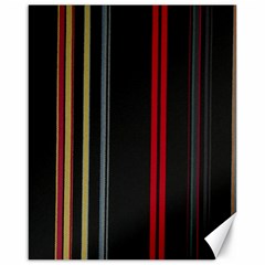 Stripes Line Black Red Canvas 16  X 20   by Mariart