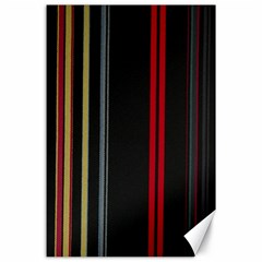 Stripes Line Black Red Canvas 24  X 36 