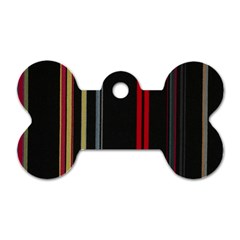 Stripes Line Black Red Dog Tag Bone (one Side) by Mariart