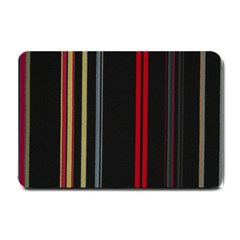 Stripes Line Black Red Small Doormat  by Mariart