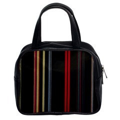 Stripes Line Black Red Classic Handbags (2 Sides) by Mariart