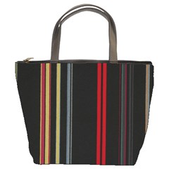 Stripes Line Black Red Bucket Bags by Mariart