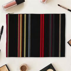 Stripes Line Black Red Cosmetic Bag (xl)