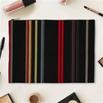 Stripes Line Black Red Cosmetic Bag (XL) Front