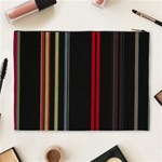 Stripes Line Black Red Cosmetic Bag (XL) Back