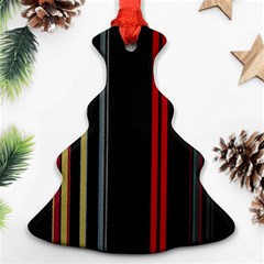 Stripes Line Black Red Christmas Tree Ornament (two Sides)