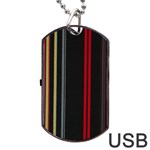 Stripes Line Black Red Dog Tag USB Flash (Two Sides) Front