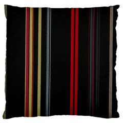 Stripes Line Black Red Large Cushion Case (two Sides)