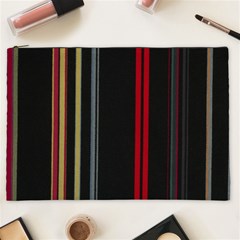 Stripes Line Black Red Cosmetic Bag (xxl) 