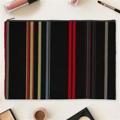 Stripes Line Black Red Cosmetic Bag (xxxl)  by Mariart