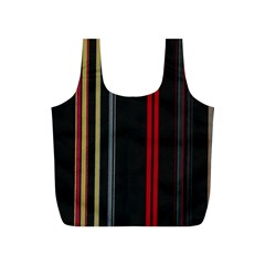 Stripes Line Black Red Full Print Recycle Bags (s)  by Mariart