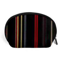 Stripes Line Black Red Accessory Pouches (large) 