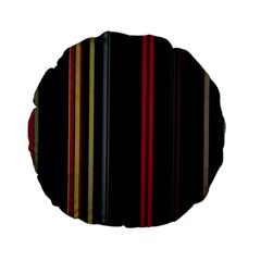 Stripes Line Black Red Standard 15  Premium Flano Round Cushions