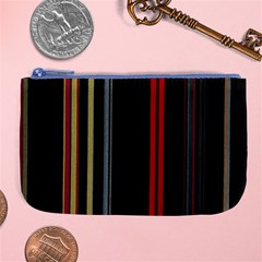 Stripes Line Black Red Large Coin Purse