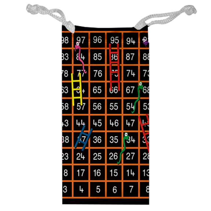 Snakes Ladders Game Plaid Number Jewelry Bag