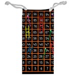 Snakes Ladders Game Plaid Number Jewelry Bag Back