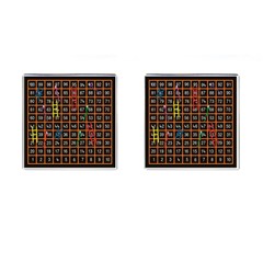 Snakes Ladders Game Plaid Number Cufflinks (square)