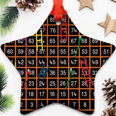 Snakes Ladders Game Plaid Number Star Ornament (two Sides) by Mariart